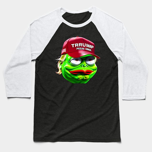 TrumpPepe: The Unstumpable Pepe Trump Sticker! Baseball T-Shirt by Starseed666